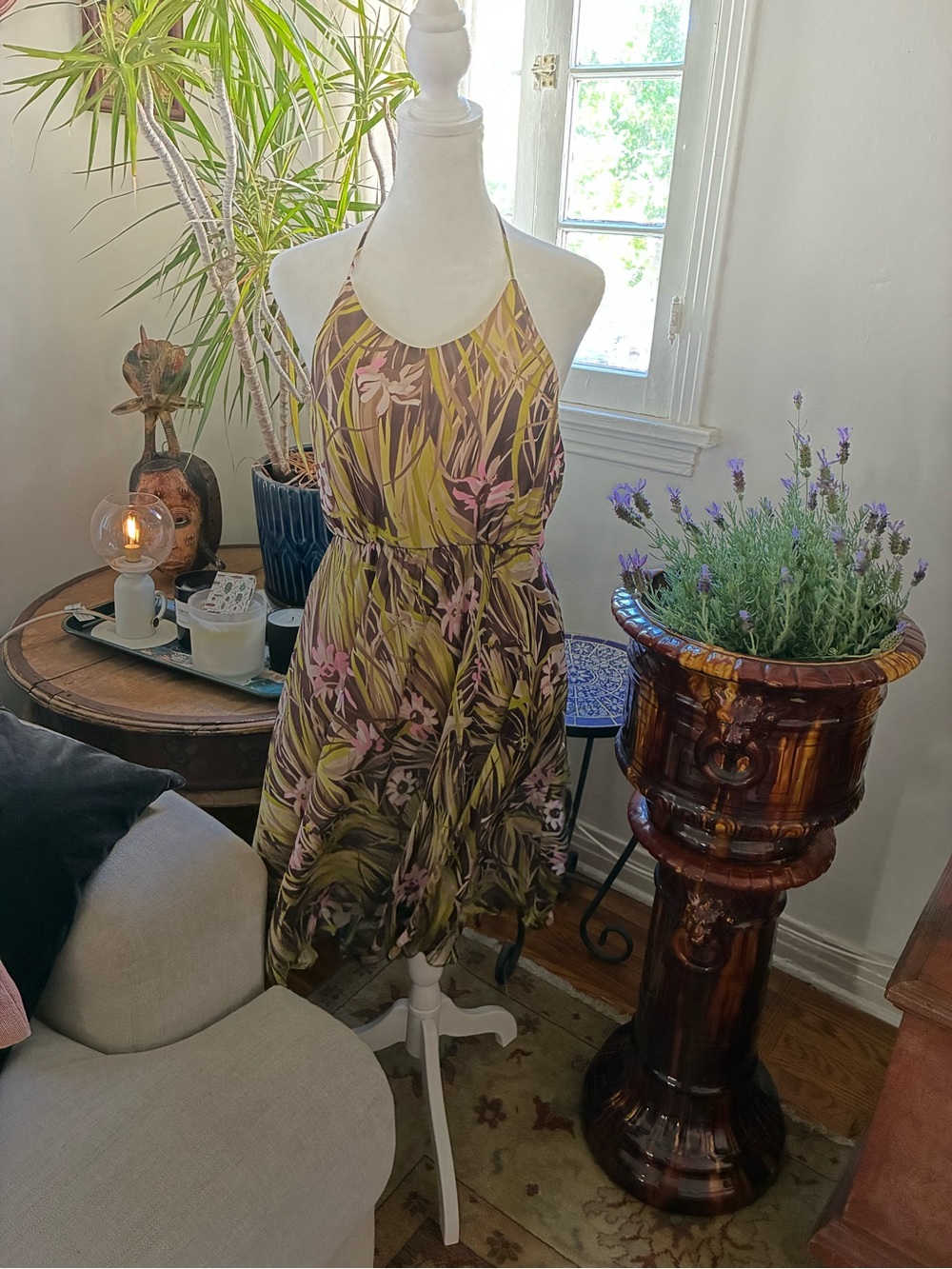 Designer Halter Dress silk
